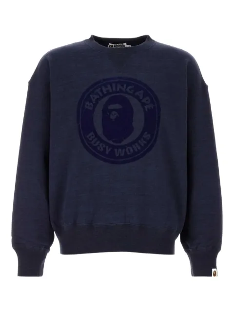 A BATHING APE® cotton printed sweater Blue 1K80113007