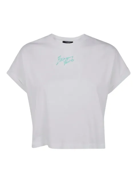 Balmain logo-print T-shirt White GF1EE005BD40