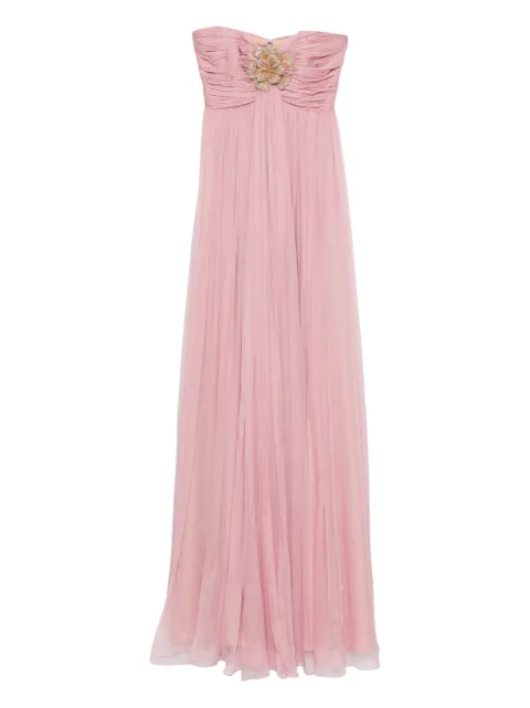 M.Marquise Ines floral-appliqué maxi dress Pink INESLIGHTPINK