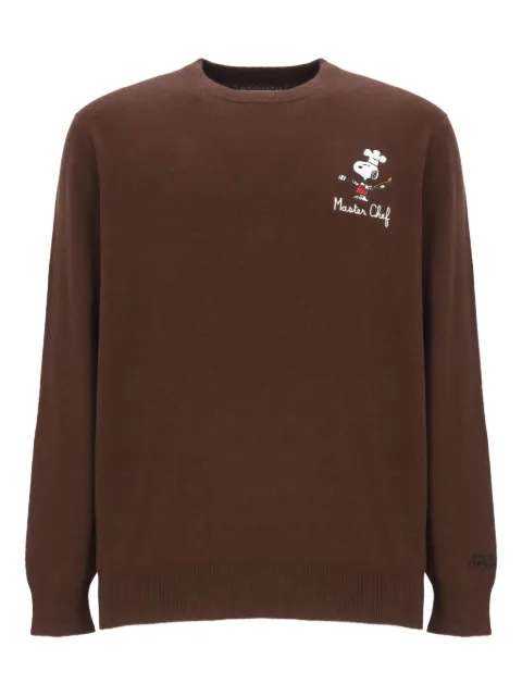 MC2 Saint Barth x Peanuts Snoopy embroidered crew-neck sweater Brown HERONLIGHTEMBRY03102I