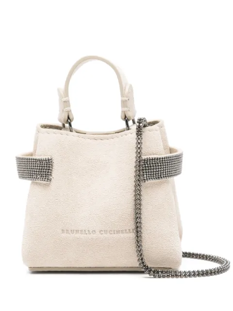Brunello Cucinelli embellished top-handle coin pouch Neutrals MWDLD2786C8905