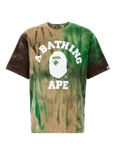 A BATHING APE® crew-neck tie-dye T-shirt Green 1K70109010