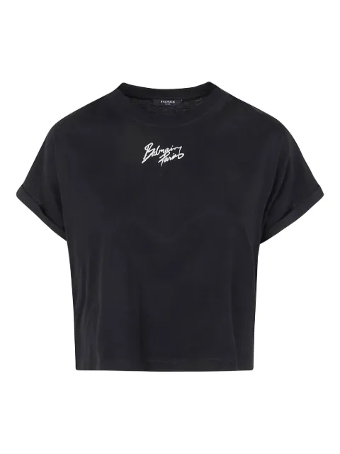 Balmain logo-detail T-shirt Black GF1EE005BD40