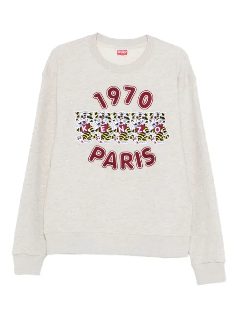 Kenzo tiger-print crewneck sweatshirt Neutrals FG55SW2064MJ