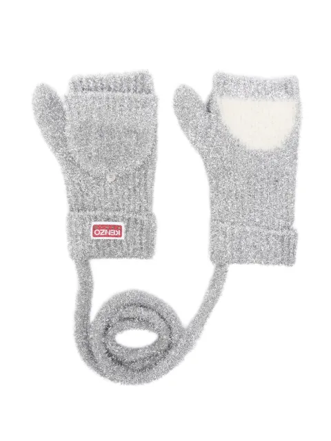 Kenzo logo-patch gloves Grey FG58GU110KWD