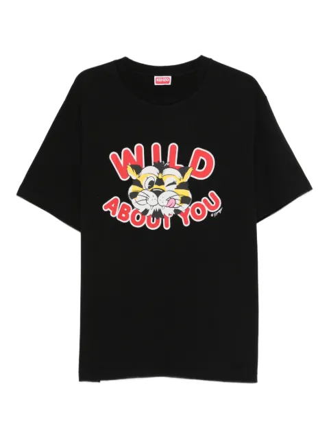Kenzo cartoon-print T-shirt Black FG55TS2064SG