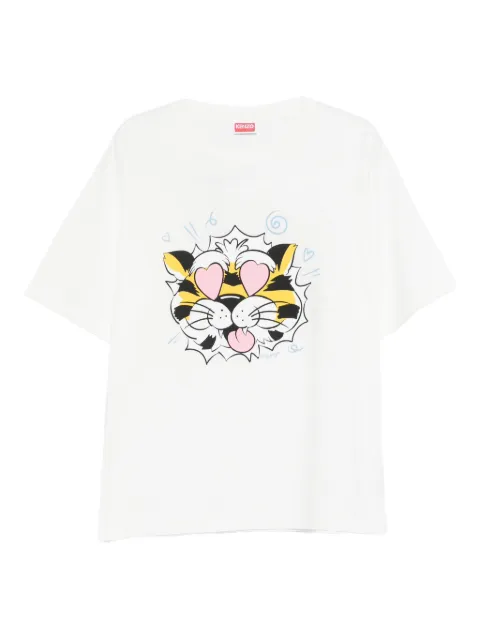 Kenzo tiger-print T-shirt White FG55TS4034SG