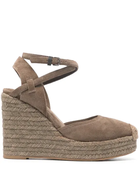 Brunello Cucinelli ankle-strap heeled espadrilles Brown MZSFG3150C8921