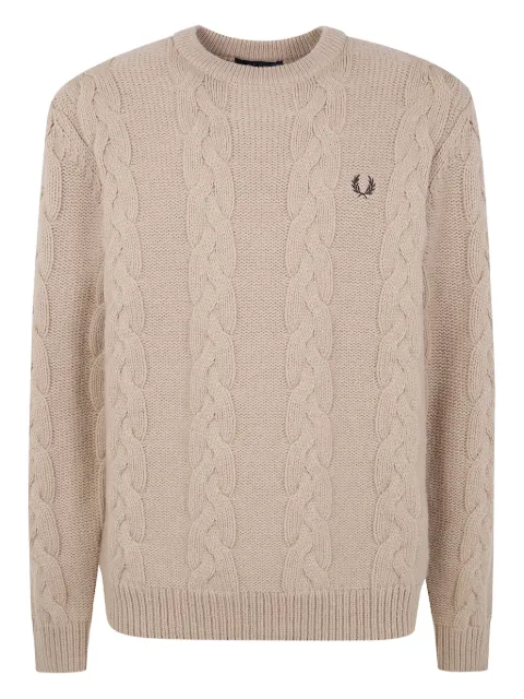 Fred Perry cable-knit sweater Neutrals FPK856256