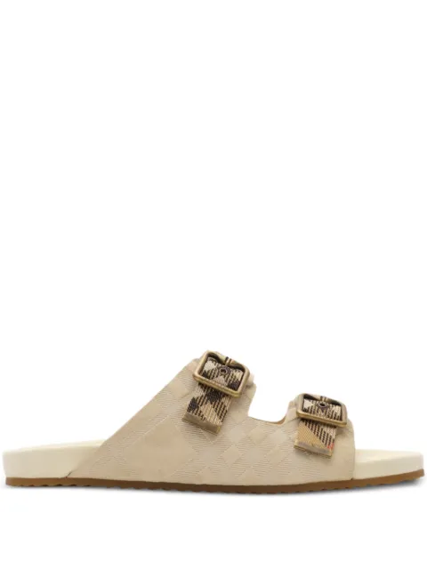 Burberry Check buckle straps sandals Neutrals 8118889