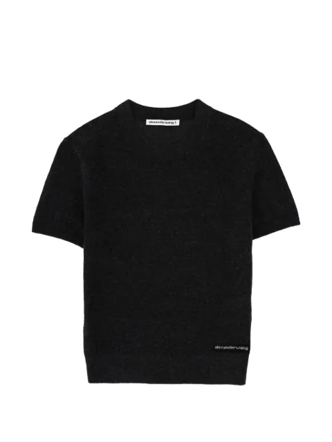 Alexander Wang short-sleeve wool T-shirt Grey 4KC1261114