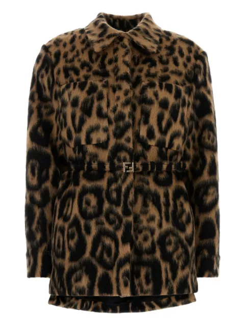 FENDI animal-print jacket Brown FJ7561AVJF