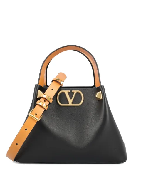 Valentino Garavani logo-plaque studded-embellishment tote bag Black WB0T02LSX