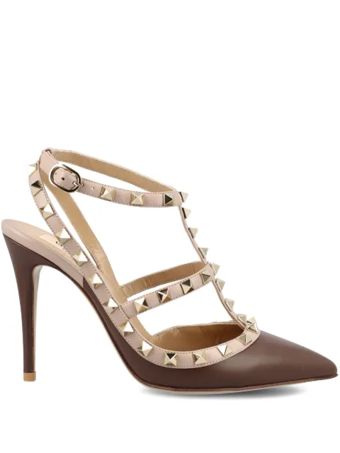 Valentino Garavani Rockstud court pumps 100mm Brown WS0393VOD