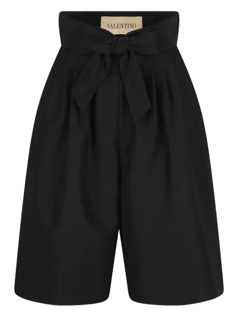 Valentino Garavani bow-detailed pleated shorts Black BRD0N22TS