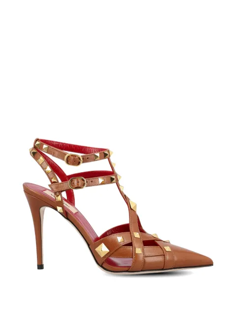 Valentino Garavani Studdy kidskin pumps 100mm Brown WS0NW0JYW