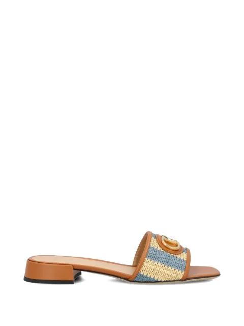 Valentino Garavani logo-embellished woven sandals Neutrals WS0LT0IPL