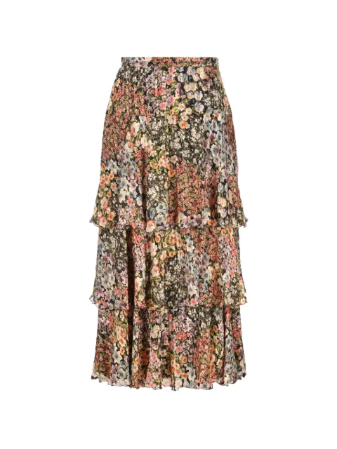 Valentino Garavani ruffled floral-print skirt Black BRAEN1A08