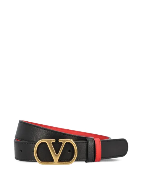 Valentino Garavani VLogo Signature reversible shiny calfskin belt 30mm Black WT0SQ3IYR