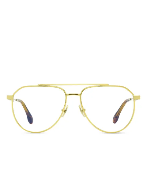 Victoria Beckham Eyewear double-bridge pilot glasses Gold VB213355714