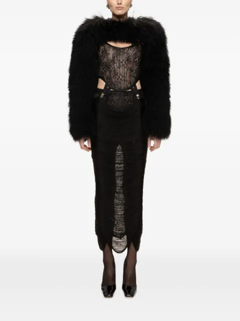 NISSA lace midi dress Black RRS16296