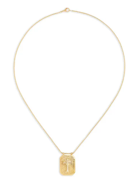 Marie Lichtenberg Cross diamond scapular necklace Gold ML01080