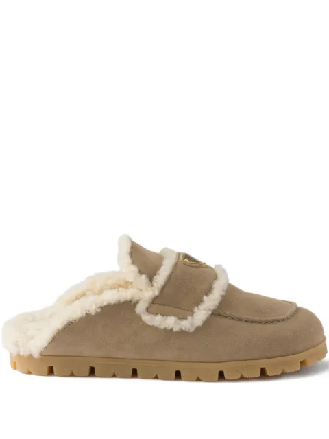 Prada suede and shearling mules Neutrals 1R129OFZF20JFT