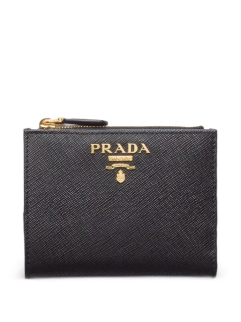 Prada small saffiano leather wallet Black 1ML050ZLP