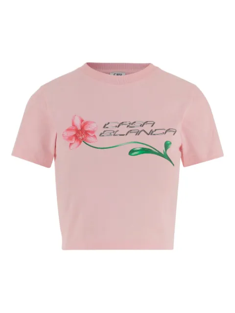 Casablanca Orchid Logo cropped T-shirt Pink WSP26JTS00901