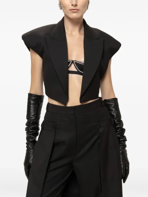 NISSA cropped waistcoat Black V16310