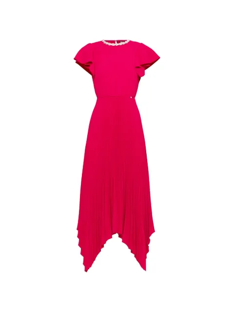 NISSA crystal-embellished pleated midi dress Pink RS14881