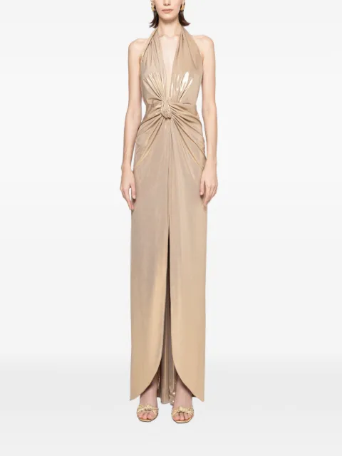 NISSA backless lamé maxi dress Gold RS14865