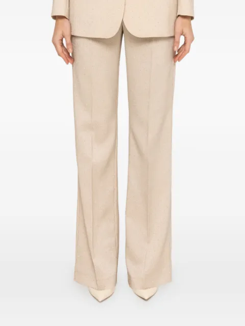 NISSA rhinestone-embellished trousers Neutrals P1344