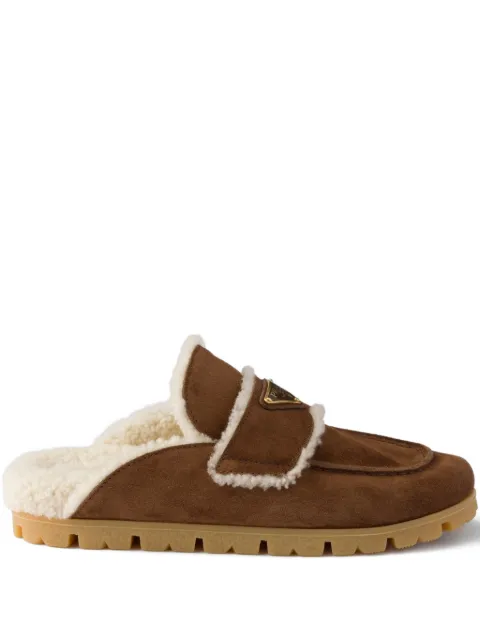 Prada suede and shearling mules Brown 1R129OFZF20JFT