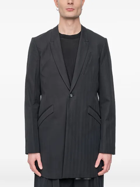 The Viridi-Anne frayed button-up blazer Black MENSBLAZER