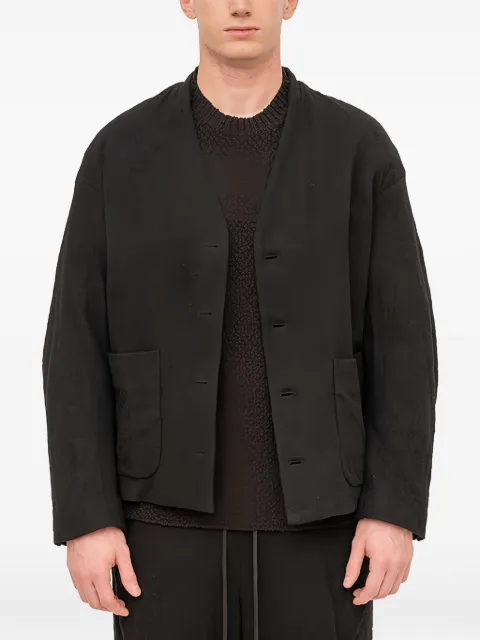 The Viridi-Anne double-layered jacket Black LINENWOOLDOUBLELAYEREDBLAZER