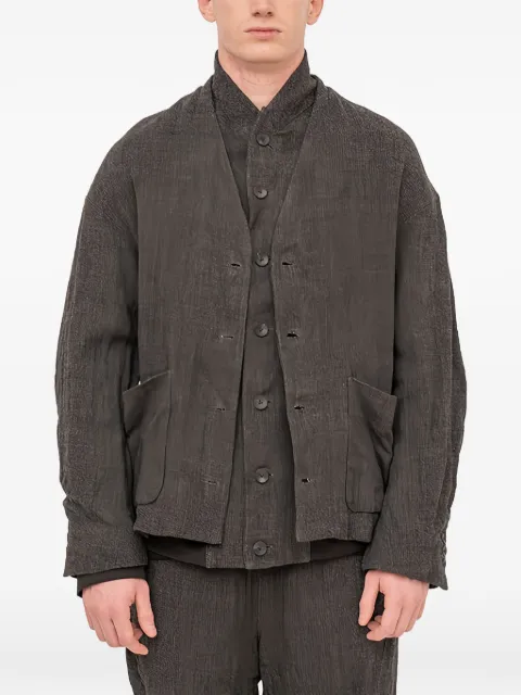 The Viridi-Anne double-layered jacket Grey LINENWOOLDOUBLELAYEREDBLAZER