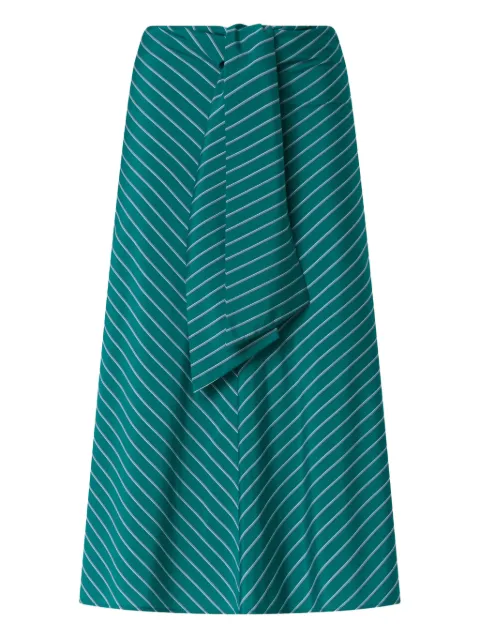 PINKO midi skirts with striped pattern and sash Green 106668A33Q