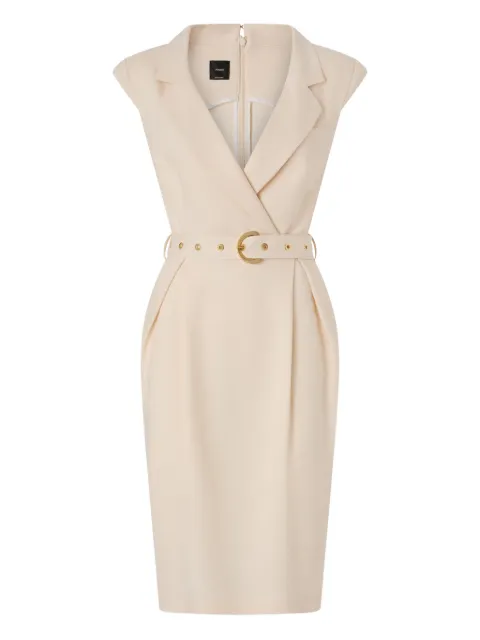 PINKO Amadine belted collared midi dress Neutrals 106565A2W6