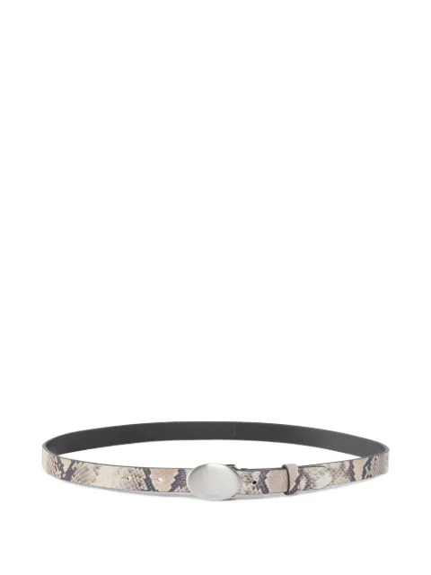 PINKO Python-print belt with oval buckle, 2 cm Grey 106428A35X