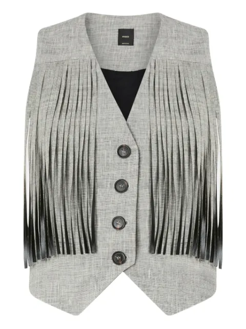 PINKO vest with fringing Grey 106965A3AS