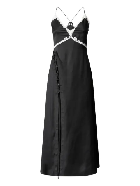 PINKO long dress with lace inserts Black 106894A3AV