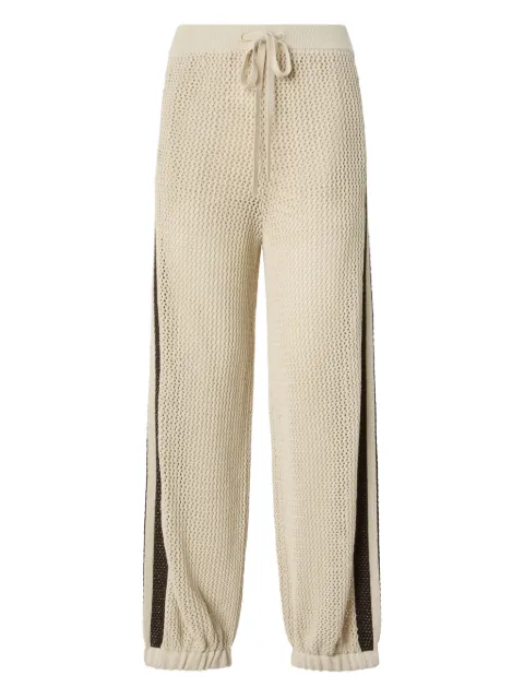 PINKO openwork trousers with contrasting bands Neutrals 106840A3B4