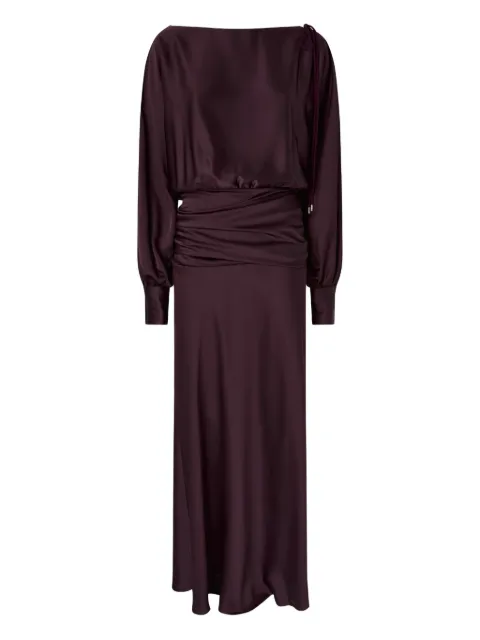 PINKO long satin dress with draping Purple 106677A1Y5