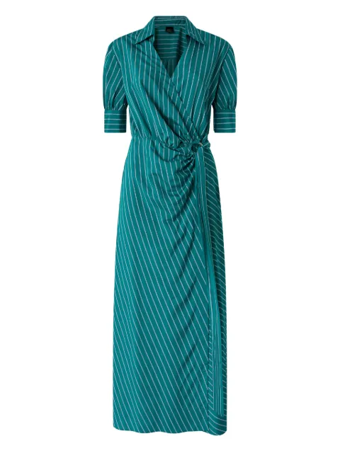PINKO long wrap dress with striped pattern Green 106669A33Q