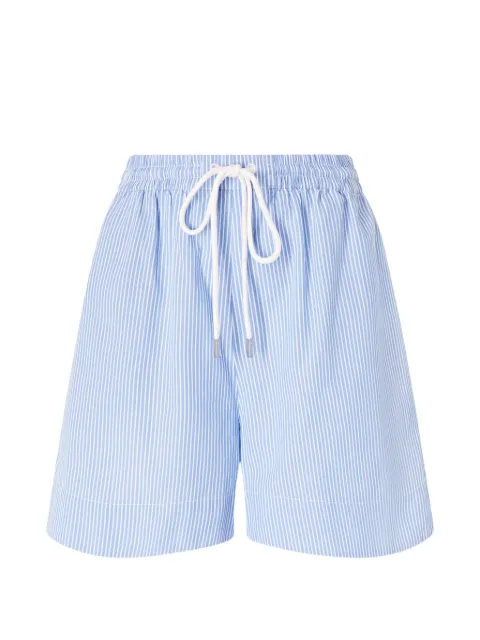 PINKO striped cotton shorts with elasticated waist Blue 106572A3D0
