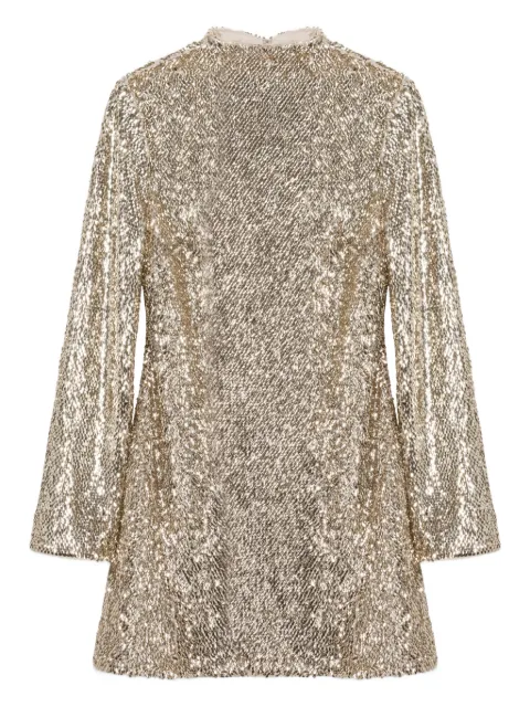 SIMKHAI Opal sequin long-sleeve mini dress Gold 6251194P