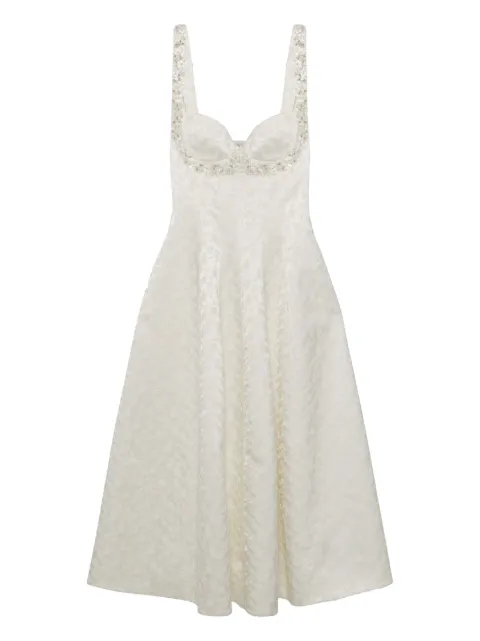 SIMKHAI Charlotte floral jacquard midi dress White 6251185A
