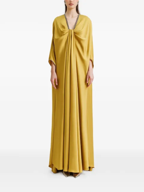 Gemy Maalouf three-quarters sleeves kaftan Yellow EDPF241918LD