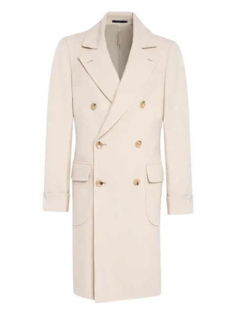FRANZESE COLLECTION double-breasted flap-pocket coat White 3IL75LUTXMUNUI11